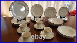 Noritake Ivory China 7293 Rothschild Dinner set 27 PCS Soup Bowls 4 Tea Cups