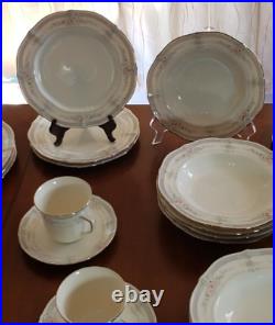 Noritake Ivory China 7293 Rothschild Dinner set 27 PCS Soup Bowls 4 Tea Cups