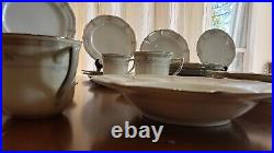 Noritake Ivory China 7293 Rothschild Dinner set 27 PCS Soup Bowls 4 Tea Cups