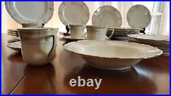 Noritake Ivory China 7293 Rothschild Dinner set 27 PCS Soup Bowls 4 Tea Cups