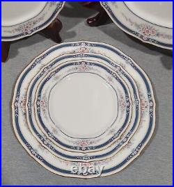 Noritake Ivory China Blue AUBURNDALE Set of 8 2Dinner 2Salad 2Bread 2Saucers