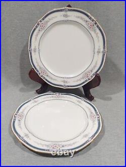 Noritake Ivory China Blue AUBURNDALE Set of 8 2Dinner 2Salad 2Bread 2Saucers
