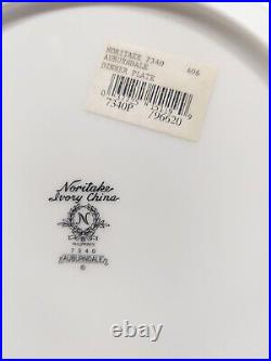 Noritake Ivory China Blue AUBURNDALE Set of 8 2Dinner 2Salad 2Bread 2Saucers