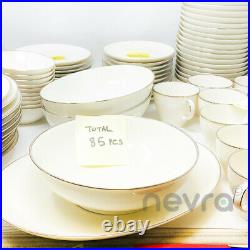 Noritake Ivory China Lorelei 7541 White Flowers Classic Set of 85 Dinnerware