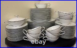 Noritake Ivory China Montblanc-62 Pc. 12set Platinum Edge! Beautiful