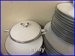 Noritake Ivory China Montblanc-62 Pc. 12set Platinum Edge! Beautiful