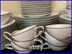 Noritake Ivory China Montblanc-62 Pc. 12set Platinum Edge! Beautiful