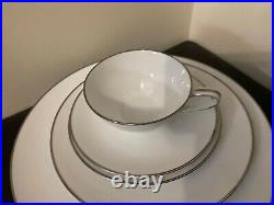 Noritake Ivory China Montblanc-62 Pc. 12set Platinum Edge! Beautiful