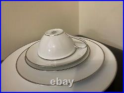 Noritake Ivory China Montblanc-62 Pc. 12set Platinum Edge! Beautiful
