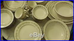 Noritake Ivory China Parkride 7561 Pattern 62 Pc Diner Plates Porcelain Set