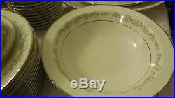 Noritake Ivory China Parkride 7561 Pattern 62 Pc Diner Plates Porcelain Set