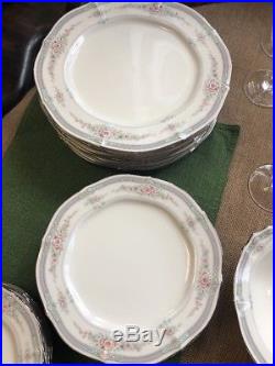 Noritake Ivory China Rothschild 46pc Dish Set Plus Veg Dishes & Stem Glasses