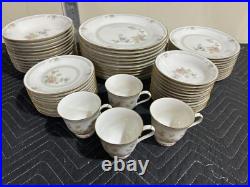 Noritake Ivory China Set 7261 Cervantes Cups, Plates And Bowls 61 Pieces