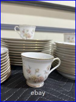 Noritake Ivory China Set 7261 Cervantes Cups, Plates And Bowls 61 Pieces