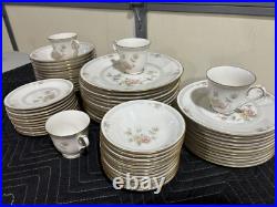 Noritake Ivory China Set 7261 Cervantes Cups, Plates And Bowls 61 Pieces