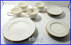 Noritake Ivory China Set Halls of Ivy Style Gold Trim New With Tags Plate And Cups
