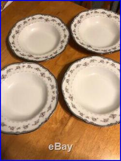 Noritake Ivory China Traviata 7327 Rim Soup Bowls Set Of Four