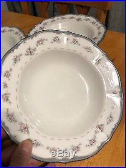 Noritake Ivory China Traviata 7327 Rim Soup Bowls Set Of Four