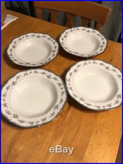 Noritake Ivory China Traviata 7327 Rim Soup Bowls Set Of Four