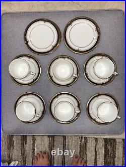 Noritake Japan Bone China Set of 18, Brad &Butter Pl6.5 Teacups, Dessert Pl 6
