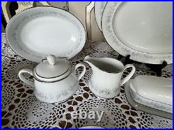 Noritake-Japan-Contemporary Fine China -MARYWOOD 2181-5pc-7 Place Setting+servin