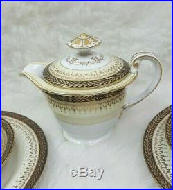 Noritake Japan Goldbeam Pattern Bone China Tea Set Cups Saucers 14 Pieces