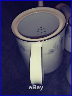 Noritake Japan Inverness # 6716 Tea Pot with Creamer & Sugar Set China Tea Set