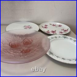 Noritake Jyoto China Rose Plates Set of 4 26cm Pink Floral Glass