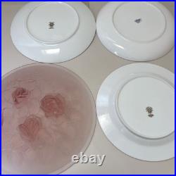 Noritake Jyoto China Rose Plates Set of 4 26cm Pink Floral Glass