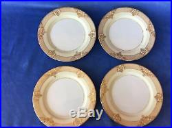 Noritake MARCISITE Cream China Hand Painted 24k Gold Trim 4 Place Settings 28pc