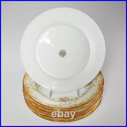 Noritake M Floral Porcelain Salad Dessert Plates 1930s 7.5 Set of 7 Vintage