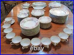 Noritake M Series China Sets and Serving Pieces 85 Pieces. Rose Pink and Gold