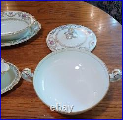 Noritake M Series China Sets and Serving Pieces 85 Pieces. Rose Pink and Gold