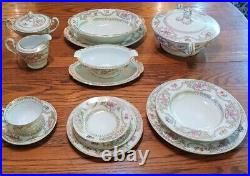 Noritake M Series China Sets and Serving Pieces 85 Pieces. Rose Pink and Gold