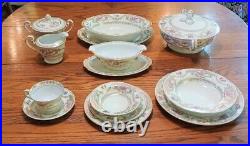 Noritake M Series China Sets and Serving Pieces 85 Pieces. Rose Pink and Gold