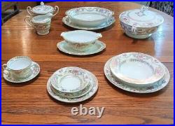 Noritake M Series China Sets and Serving Pieces 85 Pieces. Rose Pink and Gold