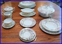 Noritake M Series China Sets and Serving Pieces 85 Pieces. Rose Pink and Gold