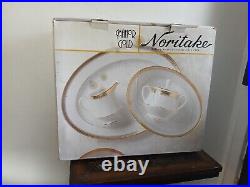 Noritake Manor Gold 45 Piece Set Dinner Salad Plates Soup Bowls Cups Platter