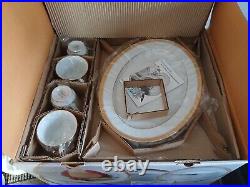 Noritake Manor Gold 45 Piece Set Dinner Salad Plates Soup Bowls Cups Platter