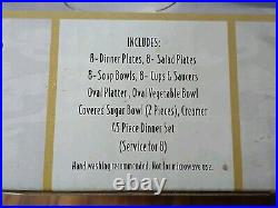 Noritake Manor Gold 45 Piece Set Dinner Salad Plates Soup Bowls Cups Platter