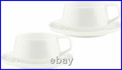 Noritake Marc Newson Collection Cup & Saucer Pair Set of 2 White Bone China NEW