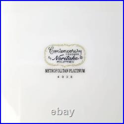 Noritake Metropolitan Platinum Rim Dinner Plate set of 4 Unused 23cm 4338