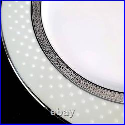 Noritake Metropolitan Platinum Rim Dinner Plate set of 4 Unused 23cm 4338