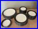 Noritake Mirano Dinnerware Black Etched Floral Service For 8-10. Total 37 Pcs