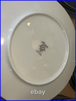 Noritake Mirano Dinnerware Black Etched Floral Service For 8-10. Total 37 Pcs