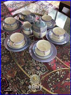 Noritake Morimura China Coffee/Tea Set Hand-Painted in Japan 23 pieces In Purple