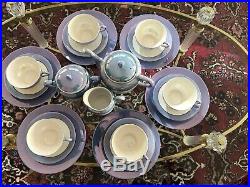 Noritake Morimura China Coffee/Tea Set Hand-Painted in Japan 23 pieces Purple