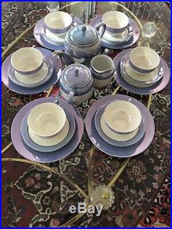 Noritake Morimura China Coffee/Tea Set Hand-Painted in Japan 23 pieces Purple