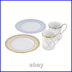 Noritake Mug & Plate 2 Pair Set Gold Platinum Bone China Tableware Japan New