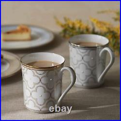 Noritake Mug & Plate 2 Pair Set Gold Platinum Bone China Tableware Japan New